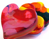 75 Jumbo Heart Recycled Rainbow Crayon Wedding Favors