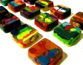 12 Recycled Crayons - Original Rainbow Crayons- Mini Squares (Set of 12 Recycled Crayons)