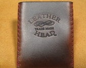 Legendary Brown Horween Chromexcel Leather Credit Card Holder, Leather head.