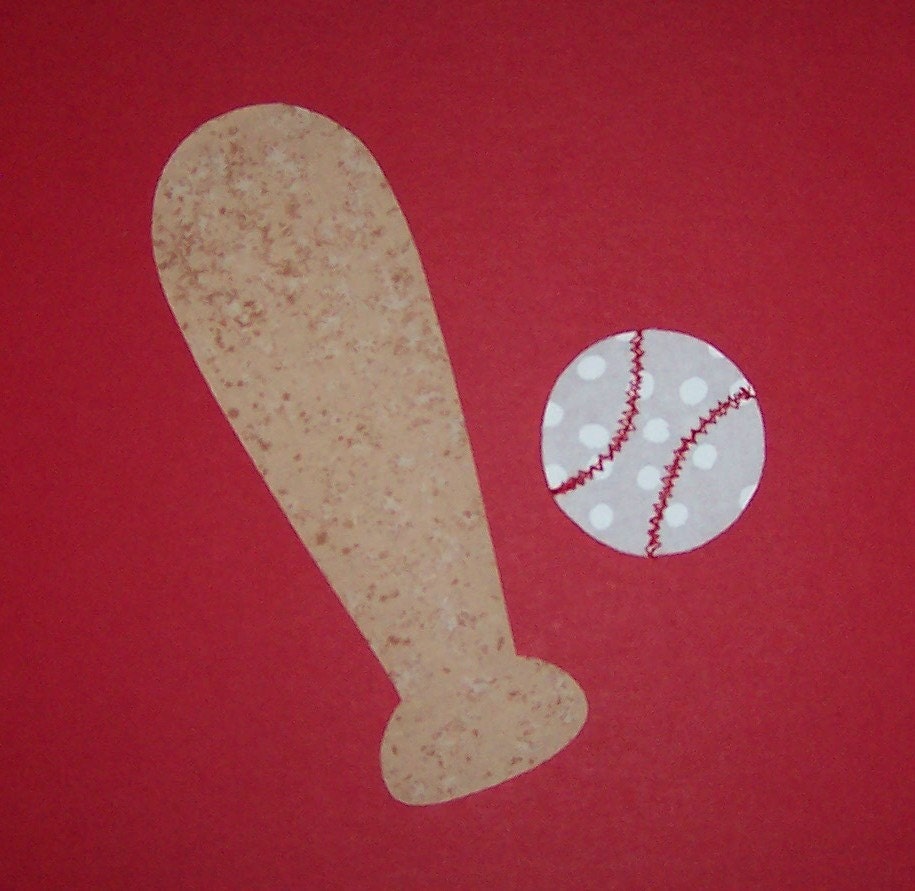 Fabric Applique TEMPLATE Pattern ONLY Baseball Bat And Ball