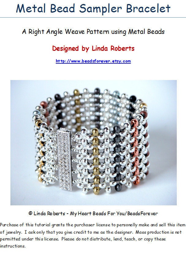 Beading Tutorial - Metal Bead Sampler Bracelet Pattern