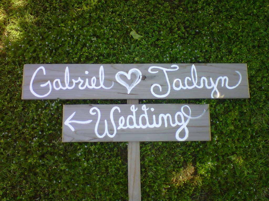 Wedding Signs Cursive Rustic Wedding. Shabby Wedding. Country Wedding Signs. Directional Arrow Signs. Road Signs. With Stake