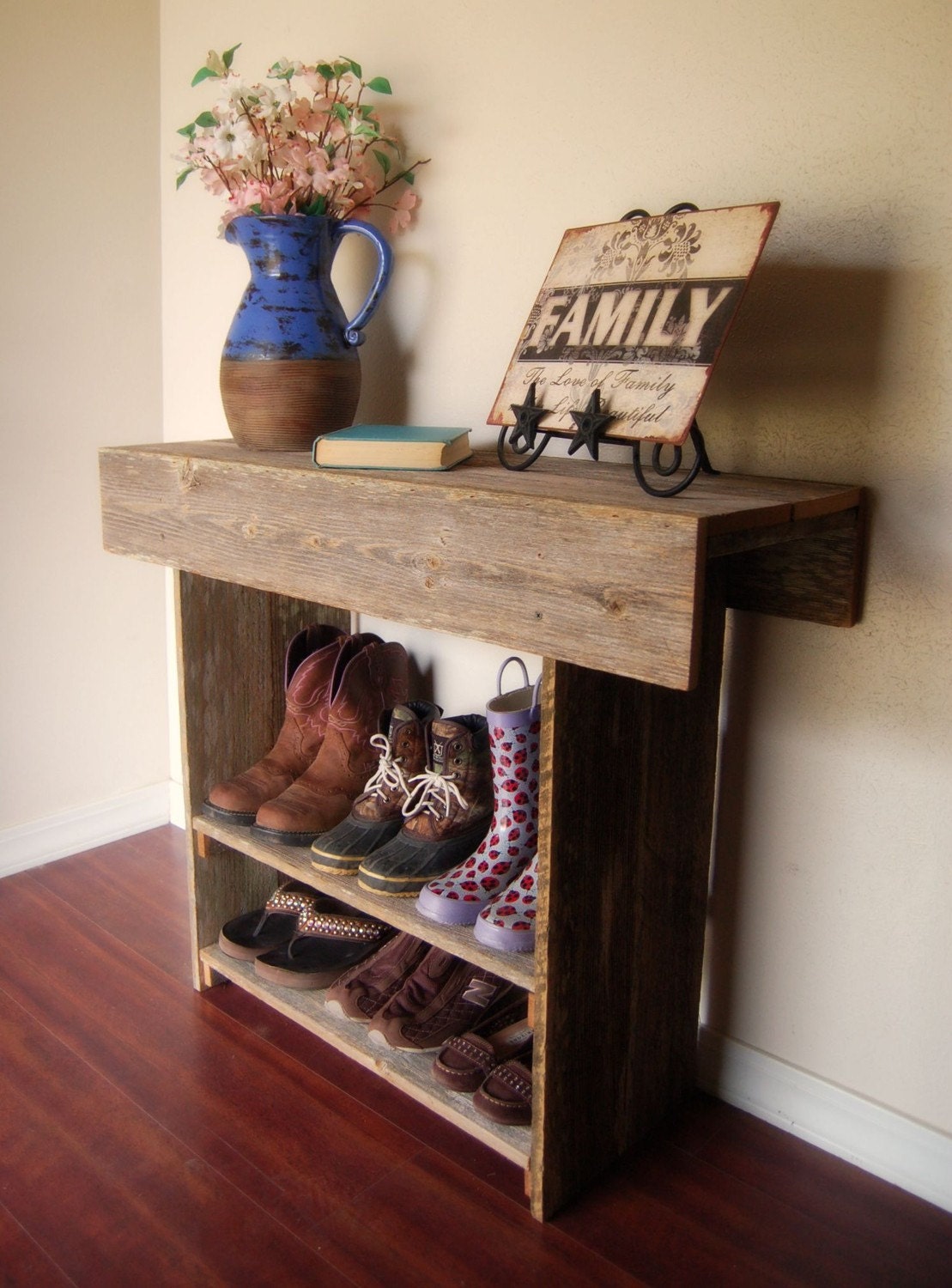 Console Table. Wood Entry Way or Wall Table 36 x 12 x 30 Wall Table Runner. Wood Furniture. Rustic Wood Table