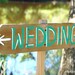 Wedding Sign READY TO SHIP Recycled Wooden Signs. Rustic Directional Arrow Wedding Sign With A Stake Scotch Pains Green