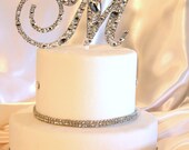 5" Swarovski Crystal Monogram Cake Topper Mosaic Style ANY LETTER from the ALPHABET A B C D E F G H I J K L M N O P Q R S T U V W X Y Z