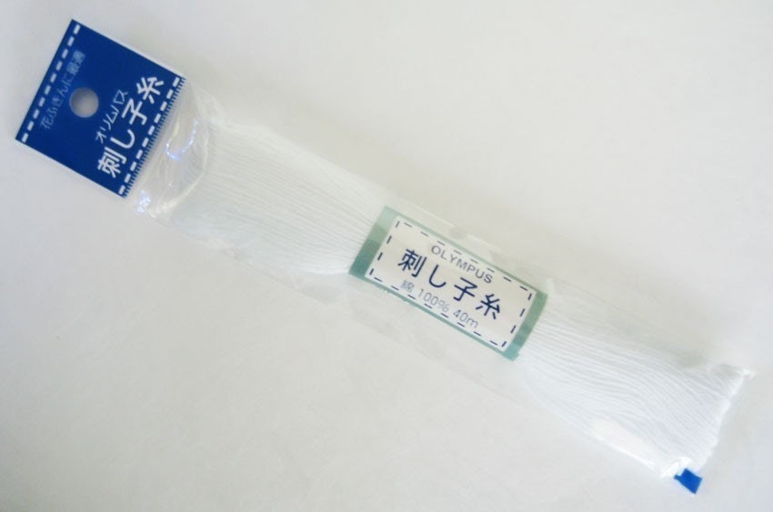 Olympus Japanese Cotton Sashiko thread WHITE 40 meter skein