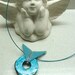 Jewelry Pendant Handmade of Polymer clay in Bagel Shape. Turquoise Beadwork by Artefyk