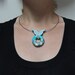 Jewelry Pendant Handmade of Polymer clay in Bagel Shape. Turquoise Beadwork by Artefyk