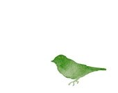Green Bird Silhouette -- 5x7 archival print