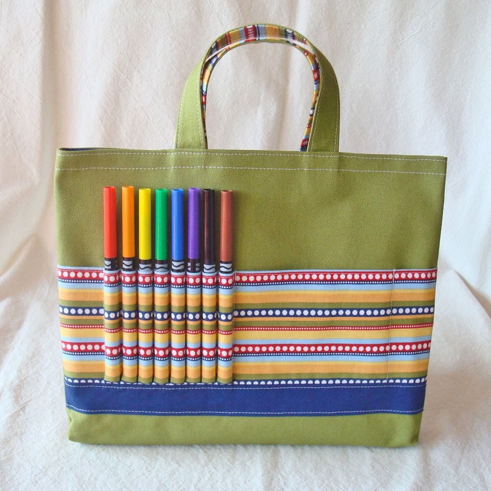 ARTOTE Coloring Tote Canvas Tote Crayon Bag in The Dotted Line