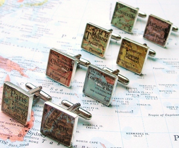 Grooms Gift from Bride, World Map Cufflinks, Custom Cufflinks, Anniversary Gifts for Men, Anniversary, Wedding Anniversary
