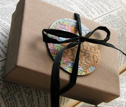 Custom Vintage Map Cocktail Ring.  You Select the Journey.