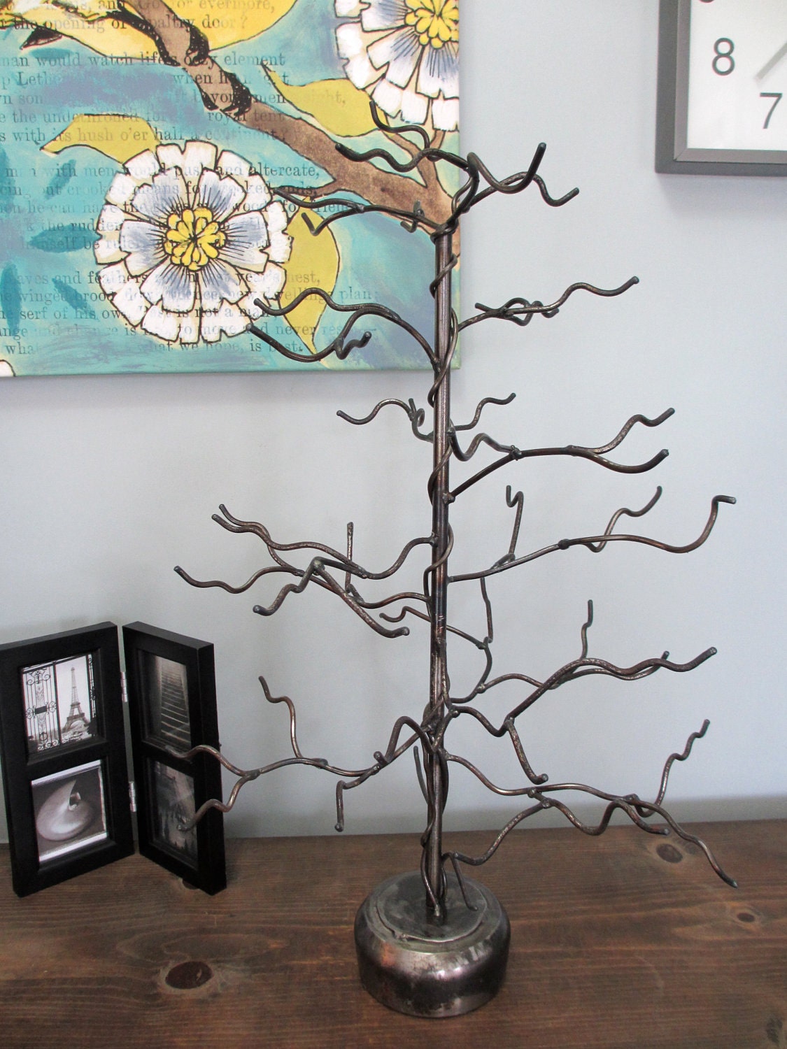 January Tree. Handwelded recycled steel tree for jewelry or decoration, Made to Order