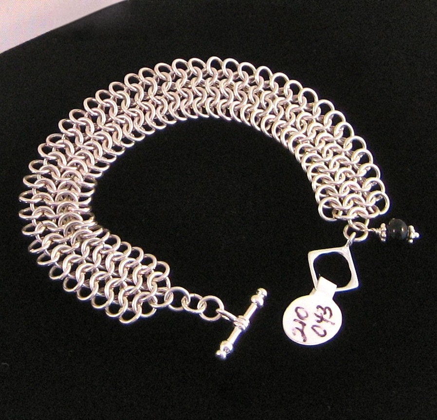 Sterling Silver Chainmail Bracelet- Euro 4 in 1