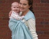 Linen Ring Sling Baby Sling Carrier in Meadow - fabric back in stock -- w DVD