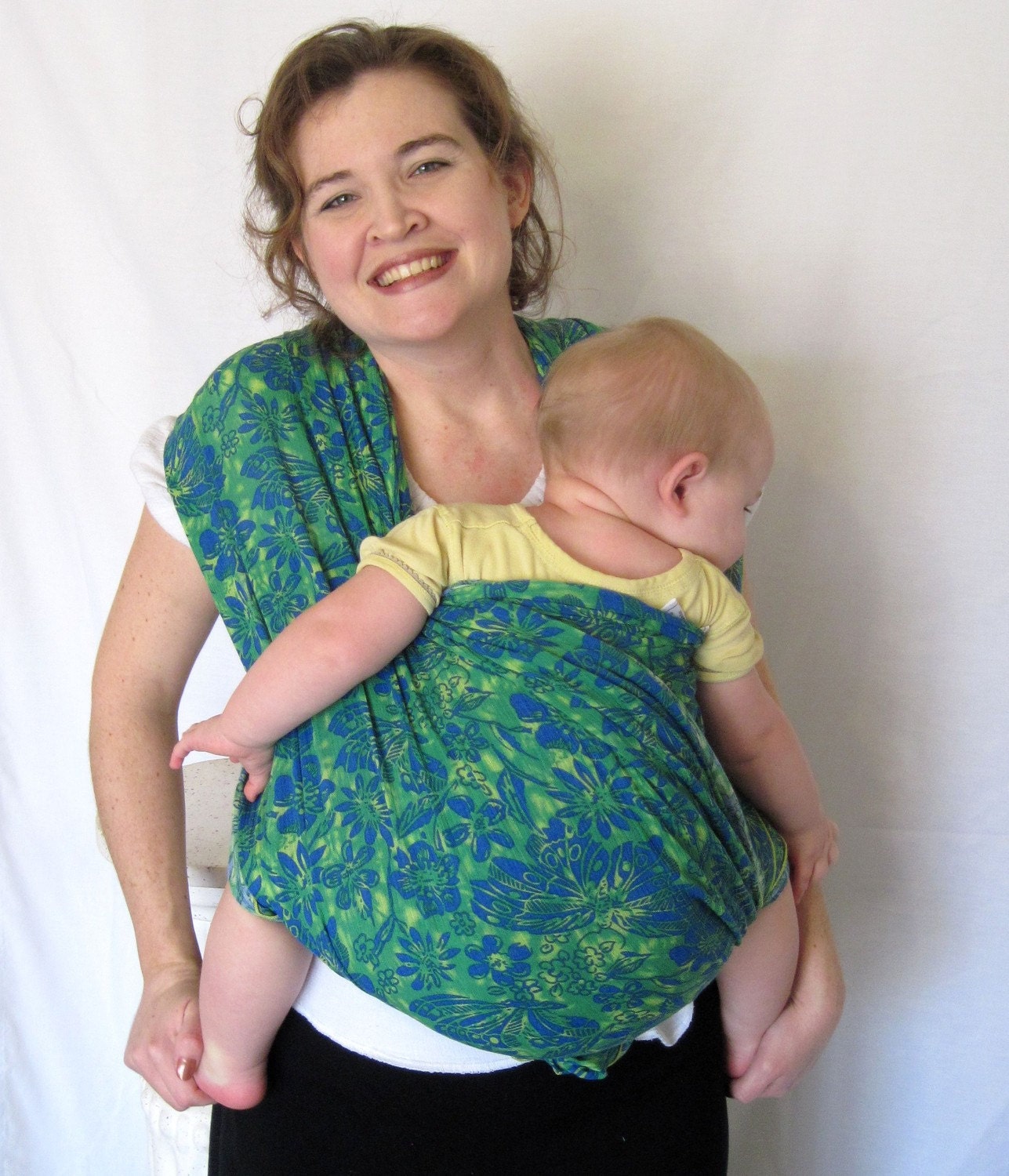 Baby Wrap Sling Carrier - Airy WOVEN w DVD tutorial - non-stretchy super support