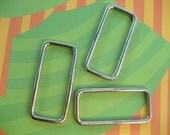 FREE SHIPPING--10 of 2 inches Non-Welded Silver/Nickel Rectangle Rings