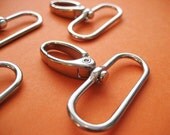 FREE SHIPPING--40 Silver/Nickel Swivel Clasps Hooks with 1 1/2 inch loop end