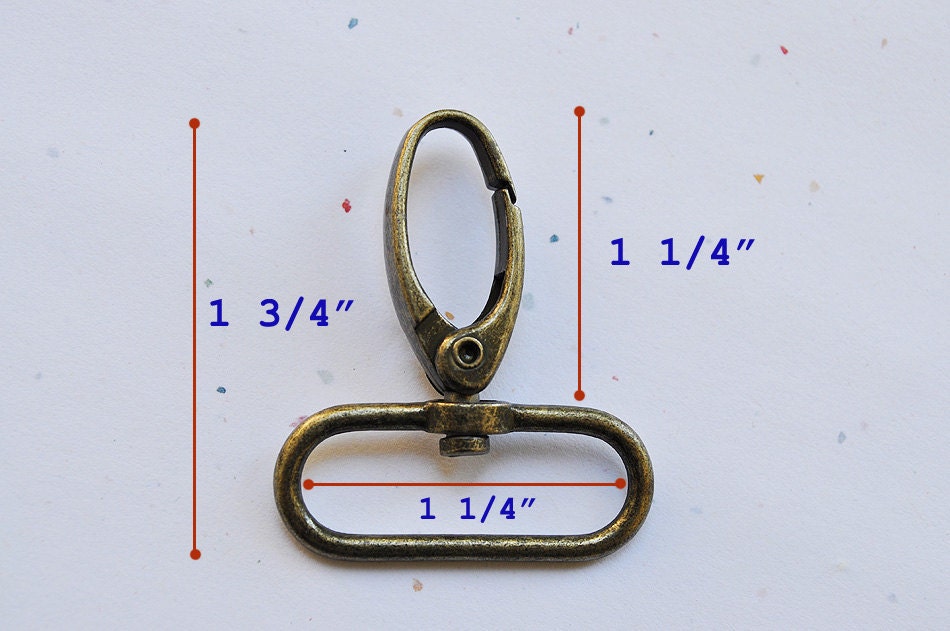 FREE SHIPPING--40 Anti Brass Swivel Clasps Hooks with 1 1/4 inch loop end