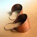 Hammered Copper Hoops  - Copper And Sterling Silver  Basket Hoop Earrings - Mixed Metal Jewelry
