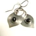 Black Spinel Earrings - Lotus Petal Sterling Silver Earrings - Metalsmith Black Gemstone Jewelry - Dangle