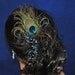 Headpiece Peacock Feather and Swarovski Crystal Vintage Inspired Fascinator
