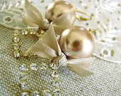 Netherfield . Champagne Pearls, Vintage Rhinestones, and Silk Bows