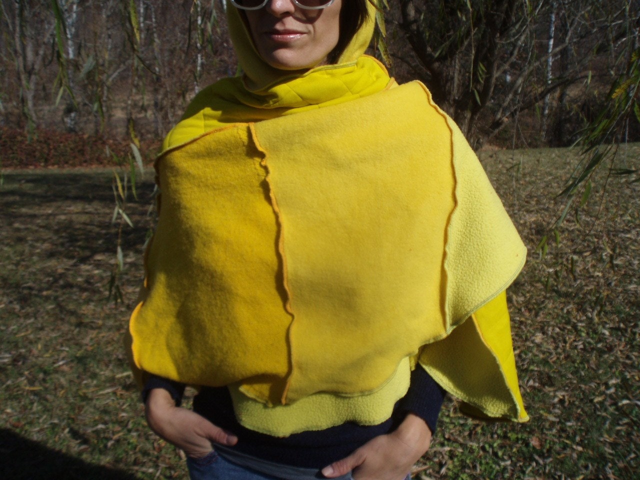 SALE Yellow Deconstructed Shawl Ready to Rock for Fall