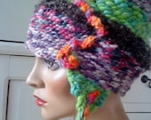Crochet Abstract Boho Hippie Wool Blend Beanie Hat