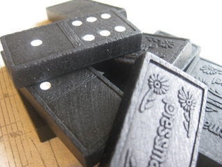 Vintage Dominoes Game Pieces- Set of 10