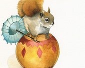 Nut the Circus Squirrel-squirrel Art