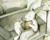 children, kids, baby, room, decor, wall art, A Good Book archival print, bibliophile, book lover