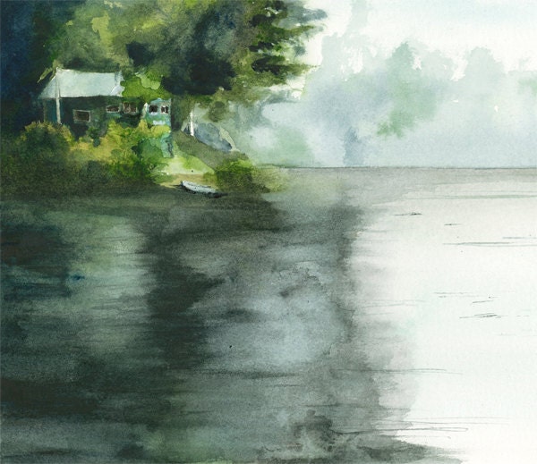 Lone Pine Cottage- Archival print of original watercolor