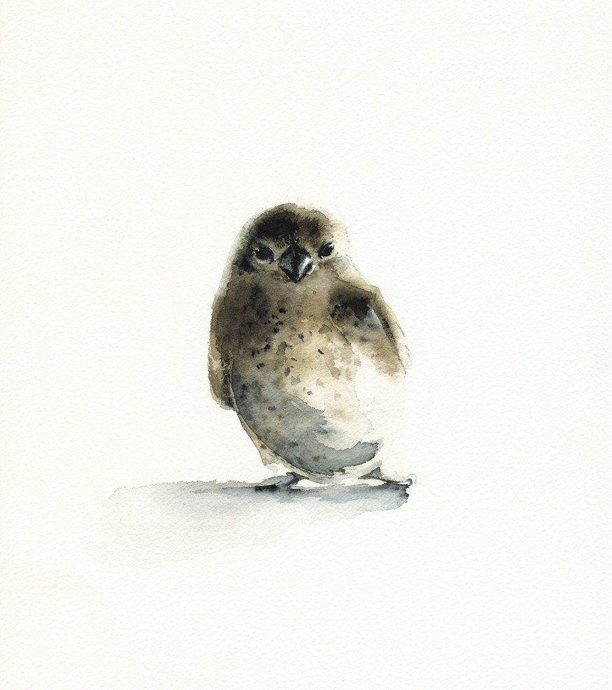 watercolor bird- Tiny - bird art, nature, watercolor painting, print