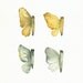 Butterfly Wings- Gold, teal, grey- archival print of original watercolor