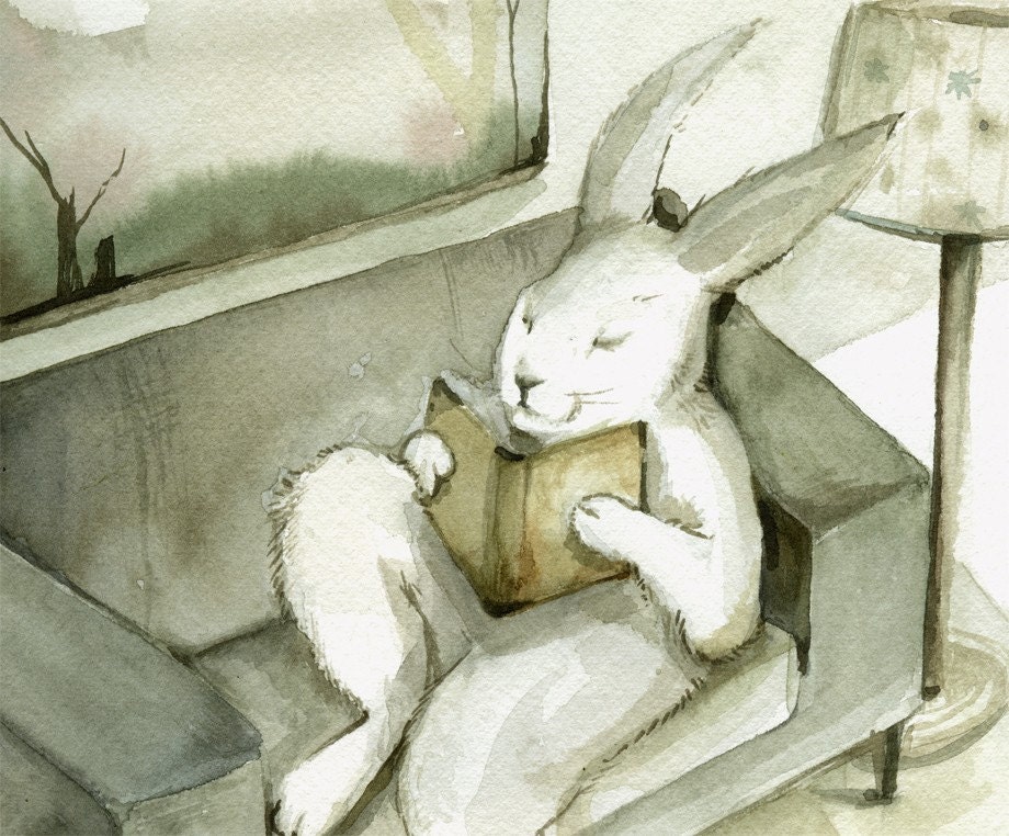 children, kids, baby, room, decor, wall art, A Good Book archival print, bibliophile, book lover