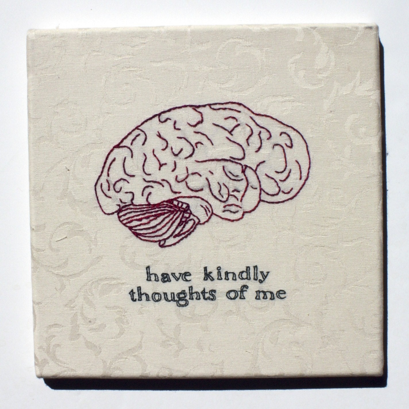 Right Hemisphere - Anatomy Brain - Embroidery mounted on Canvas