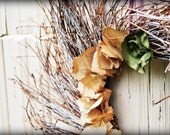 Woodland Wreath-Vintage Book Pages-Sage Green Flower-Twigs