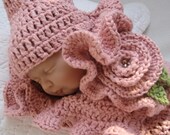 handmade Organic Cotton Infant Snuggle Sacque (TM) Set Baby Girl Dusty Rose