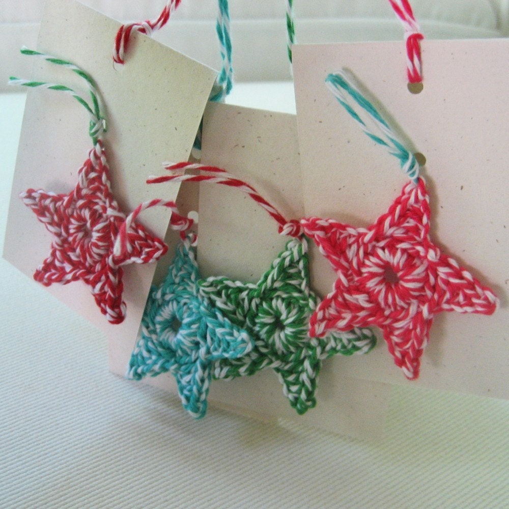 Star Gift Tags (Set of 4 Assorted Baker's Twine Colors)