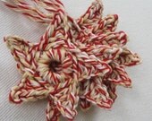set of 5 cotton star ornaments (barnboard twist)