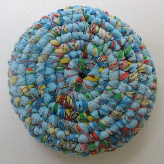 handmade basket upcycled primary jersey knit sheet