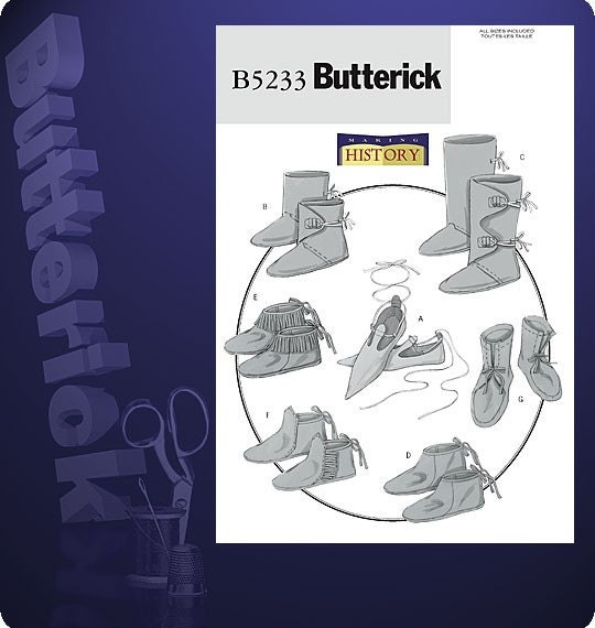 Diy Sewing Pattern-Butterick 5233-Moccasins shoes and boots