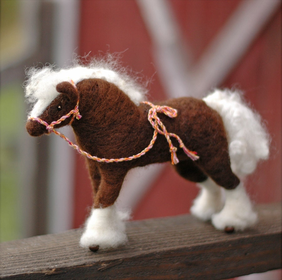 Clydesdale Horse - Needle Felted Art Sculpture