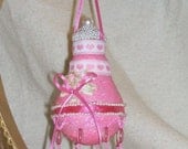 Upcycled lightbulb--bright pink