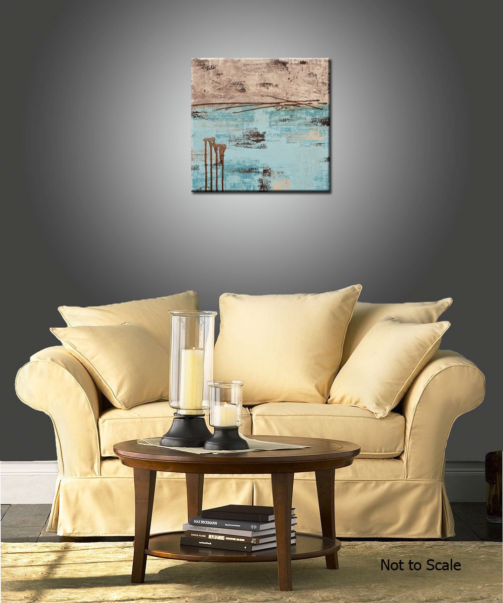SALE - See Description - Original Abstract Art Painting, Acrylic Canvas Modern Art - Title, Lithosphere 60 by Hilary Winfield - 18x18 Inches