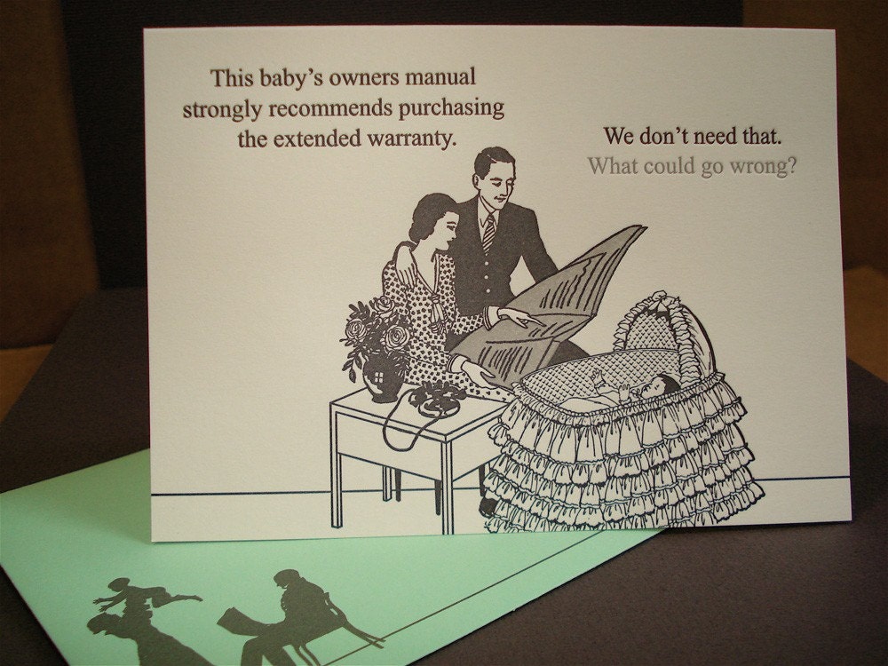 Baby Warranty - letterpress greeting