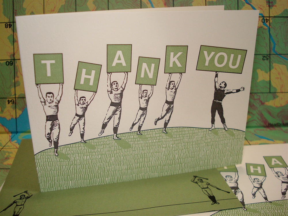 Athlete Thanks - letterpress thank-you greeting