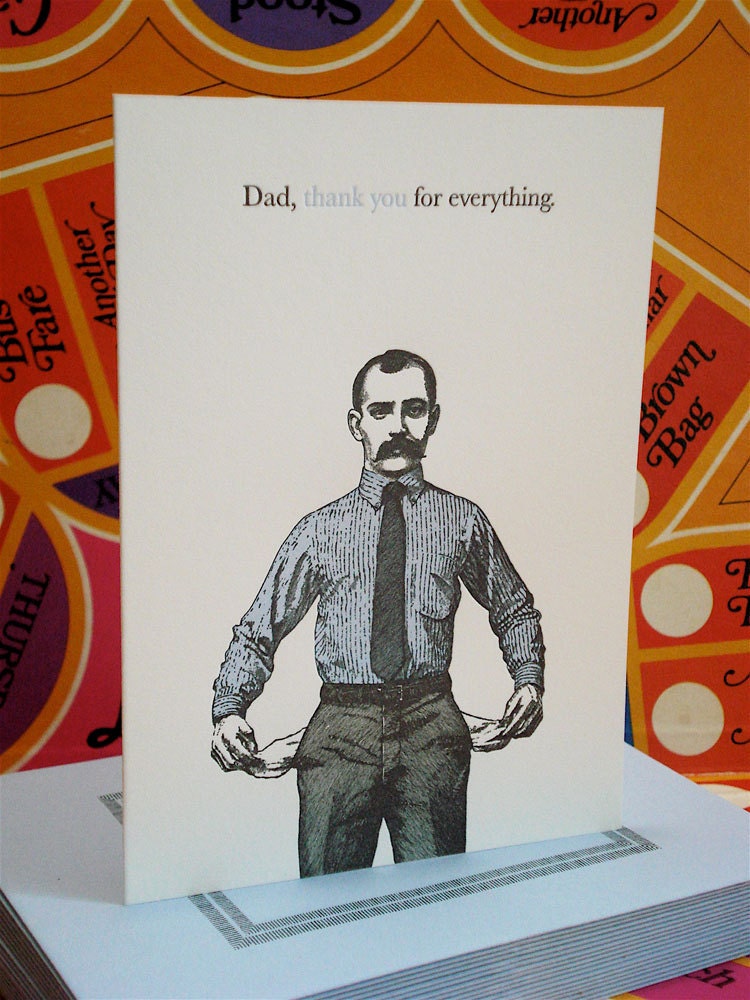 Thanks Dad - letterpress father's day greeting