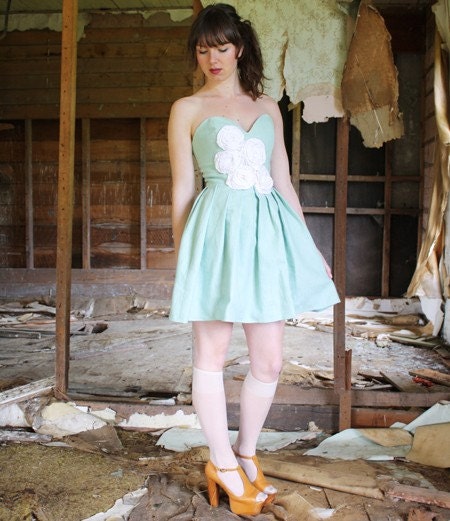 SALE Rosette Dress, Mint